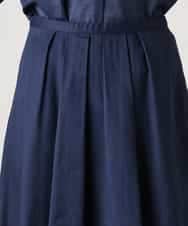 FMHGE10370 MICHEL KLEIN(ミッシェルクラン) [セットアップ対応]ライトワッフルタックフレアスカート ネイビー