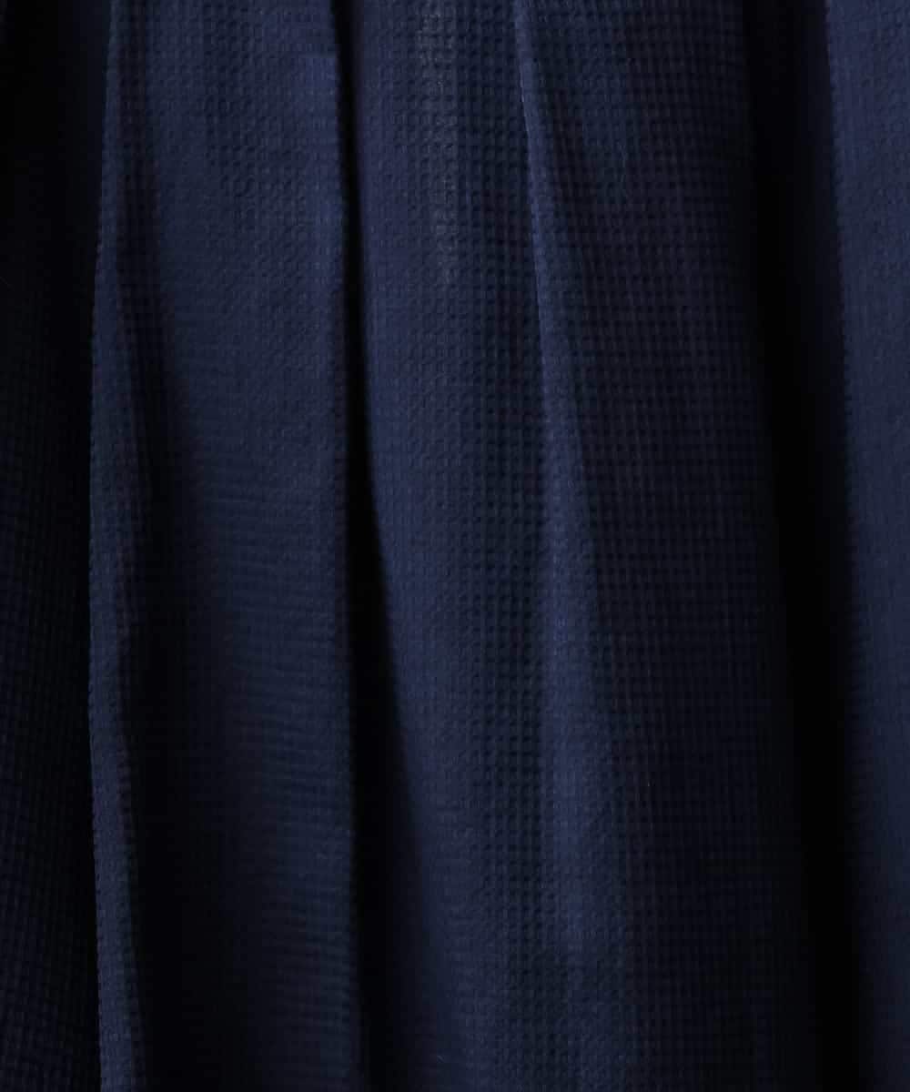 FMHGE10370 MICHEL KLEIN(ミッシェルクラン) [セットアップ対応]ライトワッフルタックフレアスカート ネイビー