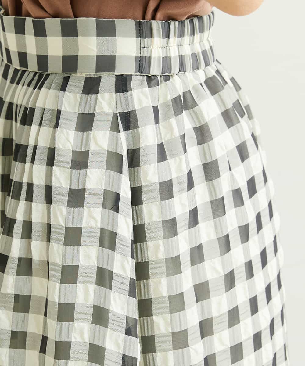 シアーチェックスカート ミモレ丈スカート Michel Klein ミッシェルクラン イトキンオンラインストア