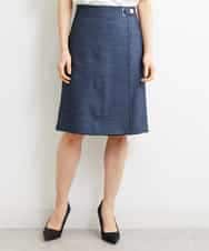 FMHGS35230 MICHEL KLEIN(ミッシェルクラン) デニムライクラップデザインキュロット（セットアップ対応） ネイビー(57)