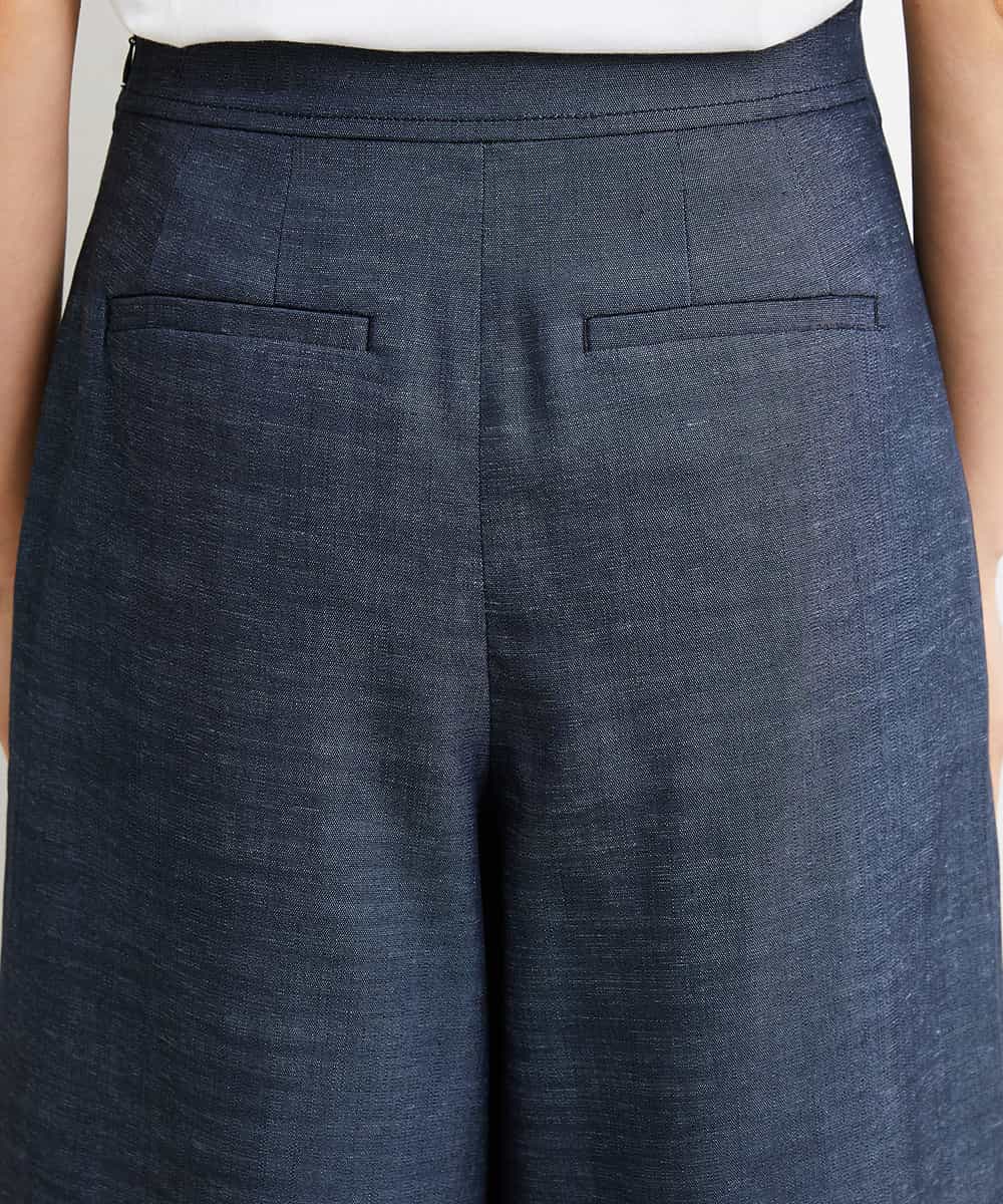 FMHGS35230 MICHEL KLEIN(ミッシェルクラン) デニムライクラップデザインキュロット（セットアップ対応） ネイビー(57)