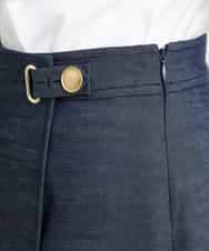 FMHGS35230 MICHEL KLEIN(ミッシェルクラン) デニムライクラップデザインキュロット（セットアップ対応） ネイビー(57)