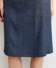 FMHGS35230 MICHEL KLEIN(ミッシェルクラン) デニムライクラップデザインキュロット（セットアップ対応） ネイビー(57)