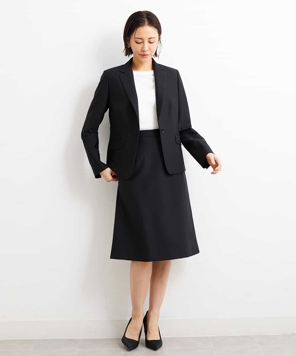 FMHGS42190 MICHEL KLEIN(ミッシェルクラン) [PLUS JACKET]バランサーキュラー(R)セミフレアスカート（セットアップ対応） ブラック(94)