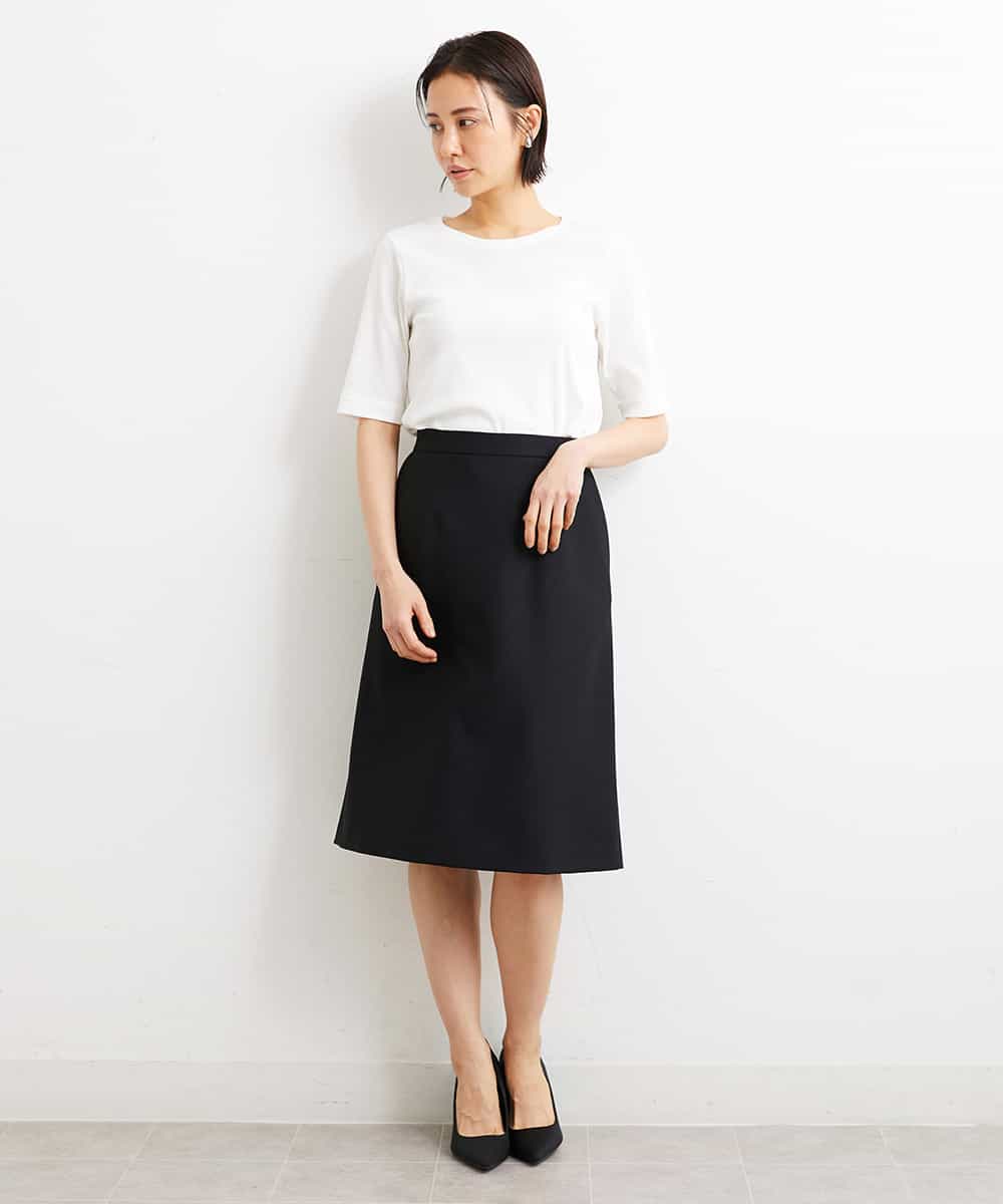FMHGS42190 MICHEL KLEIN(ミッシェルクラン) [PLUS JACKET]バランサーキュラー(R)セミフレアスカート（セットアップ対応） ブラック(94)