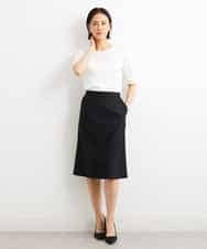 FMHGS42190 MICHEL KLEIN(ミッシェルクラン) [PLUS JACKET]バランサーキュラー(R)セミフレアスカート（セットアップ対応） ブラック(94)