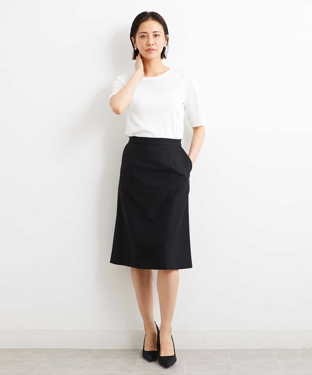 FMHGS42190 MICHEL KLEIN(ミッシェルクラン) [PLUS JACKET]バランサーキュラー(R)セミフレアスカート（セットアップ対応） ブラック(94)