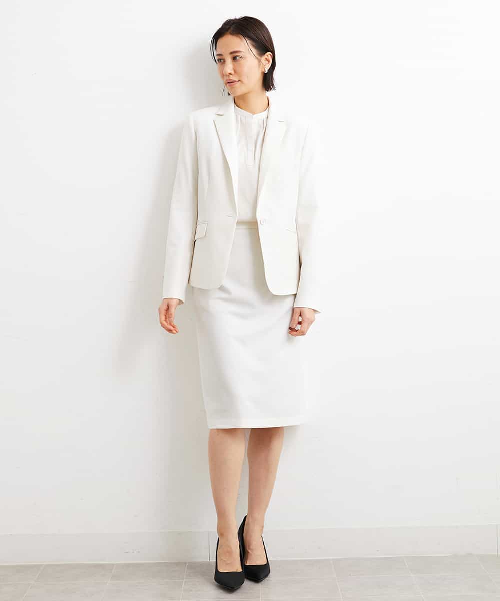 FMHGS42190 MICHEL KLEIN(ミッシェルクラン) [PLUS JACKET]バランサーキュラー(R)セミフレアスカート（セットアップ対応） ブラック(94)