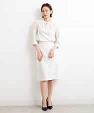 FMHGS42190 MICHEL KLEIN(ミッシェルクラン) [PLUS JACKET]バランサーキュラー(R)セミフレアスカート（セットアップ対応） ブラック(94)