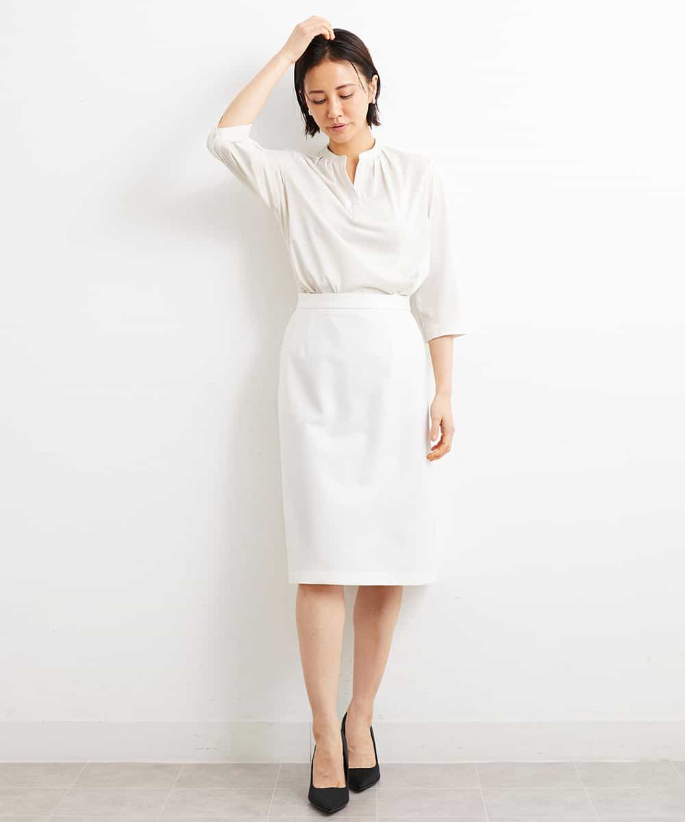 FMHGS42190 MICHEL KLEIN(ミッシェルクラン) [PLUS JACKET]バランサーキュラー(R)セミフレアスカート（セットアップ対応） ブラック(94)