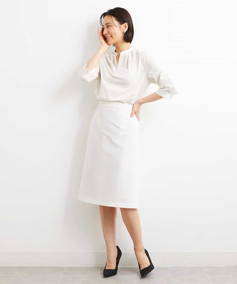 FMHGS42190 MICHEL KLEIN(ミッシェルクラン) [PLUS JACKET]バランサーキュラー(R)セミフレアスカート（セットアップ対応） ブラック(94)