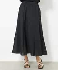 FMHGV29250 MICHEL KLEIN(ミッシェルクラン) シアーオーガンジーエンボスフレアスカート ブラック(94)