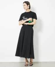 FMHGV29250 MICHEL KLEIN(ミッシェルクラン) シアーオーガンジーエンボスフレアスカート ブラック(94)