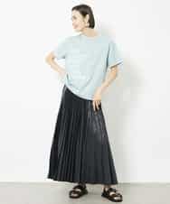 FMHGV38230 MICHEL KLEIN(ミッシェルクラン) グロッシープリーツスカート グリーン(30)