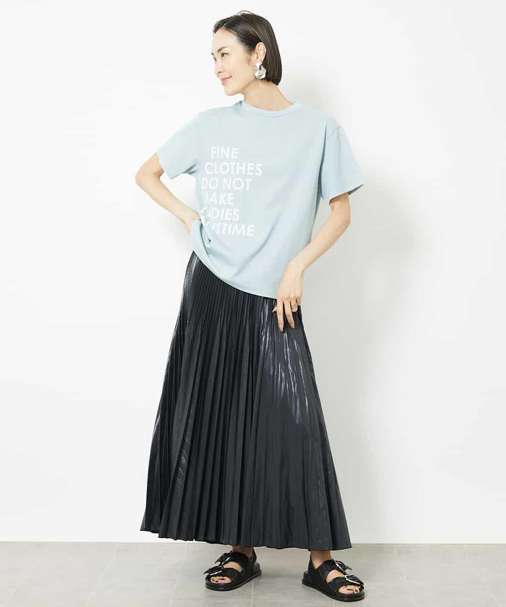 FMHGV38230 MICHEL KLEIN(ミッシェルクラン) グロッシープリーツスカート グリーン(30)