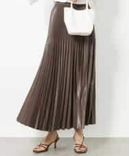 FMHGV38230 MICHEL KLEIN(ミッシェルクラン) グロッシープリーツスカート グリーン(30)