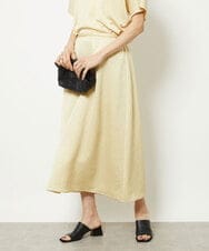 FMHGV39190 MICHEL KLEIN(ミッシェルクラン) ［セットアップ対応］アンティークサテンスカート イエロー(25)