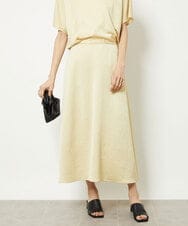 FMHGV39190 MICHEL KLEIN(ミッシェルクラン) ［セットアップ対応］アンティークサテンスカート イエロー(25)