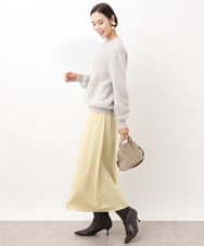 FMHGV39190 MICHEL KLEIN(ミッシェルクラン) ［セットアップ対応］アンティークサテンスカート イエロー(25)