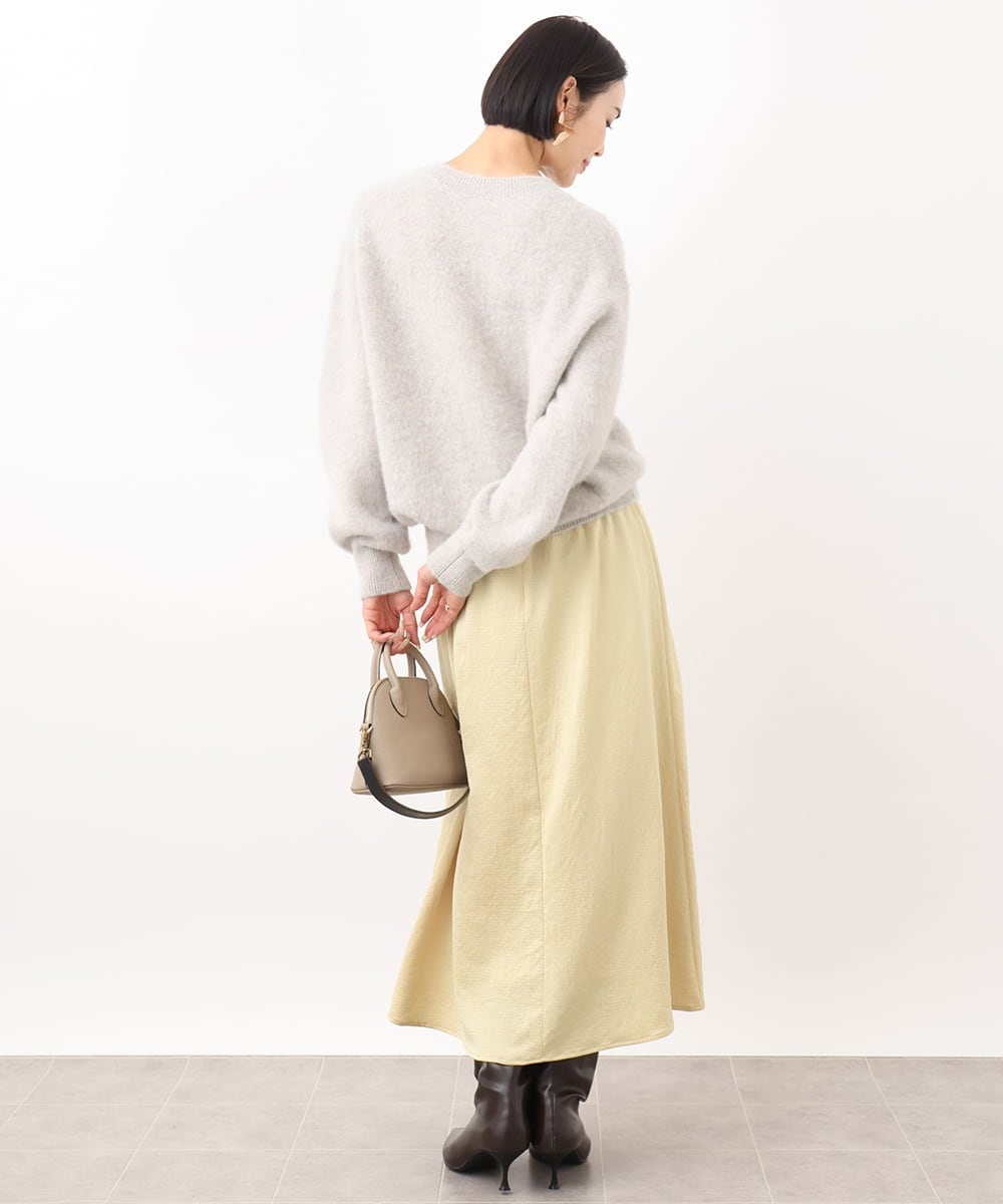 FMHGV39190 MICHEL KLEIN(ミッシェルクラン) ［セットアップ対応］アンティークサテンスカート イエロー(25)