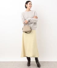 FMHGV39190 MICHEL KLEIN(ミッシェルクラン) ［セットアップ対応］アンティークサテンスカート イエロー(25)