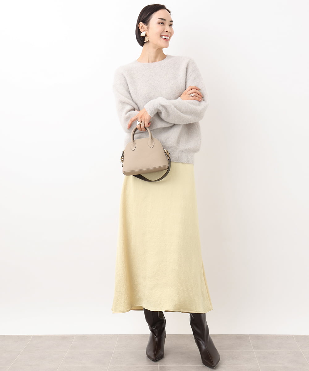 FMHGV39190 MICHEL KLEIN(ミッシェルクラン) ［セットアップ対応］アンティークサテンスカート イエロー(25)