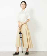 FMHGV53210 MICHEL KLEIN(ミッシェルクラン) [機能素材]ドロストフレアスカート キャメル(83)