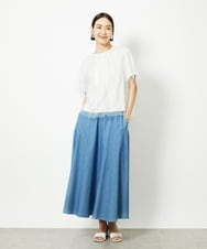 FMHHA07220 MICHEL KLEIN(ミッシェルクラン) [セットアップ対応]ライトオンスデニムスカート ライトブルー