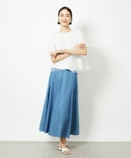 FMHHA07220 MICHEL KLEIN(ミッシェルクラン) [セットアップ対応]ライトオンスデニムスカート ライトブルー