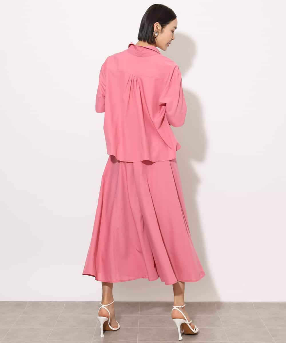 FMHHA08220 MICHEL KLEIN(ミッシェルクラン) [セットアップ対応]フレンチリネンフフレアースカート ピンク