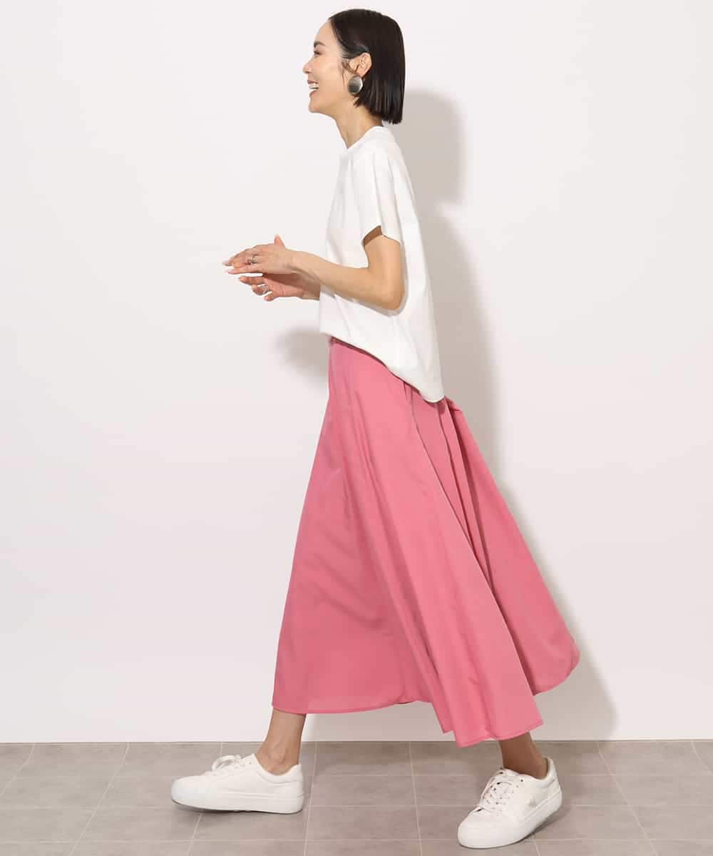 FMHHA08220 MICHEL KLEIN(ミッシェルクラン) [セットアップ対応]フレンチリネンフフレアースカート ピンク