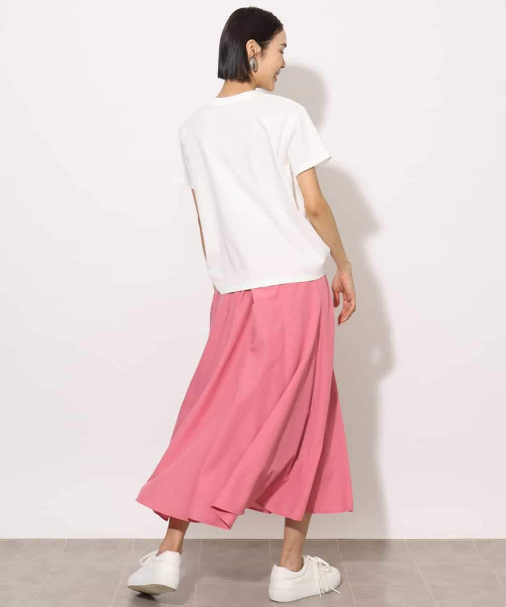 FMHHA08220 MICHEL KLEIN(ミッシェルクラン) [セットアップ対応]フレンチリネンフフレアースカート ピンク