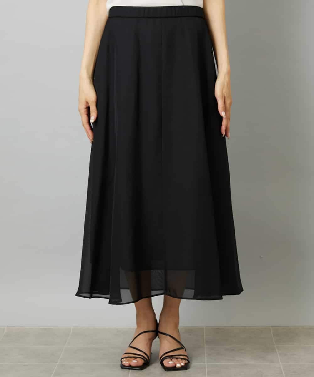 FMHHD04290 MICHEL KLEIN(ミッシェルクラン) [セットアップ対応]メッシュフレアスカート ブラック