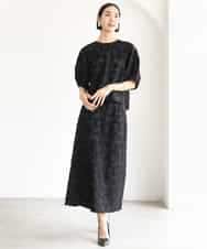 FMHHD05260 MICHEL KLEIN(ミッシェルクラン) フラワージャカードペンシルスカート ブラック