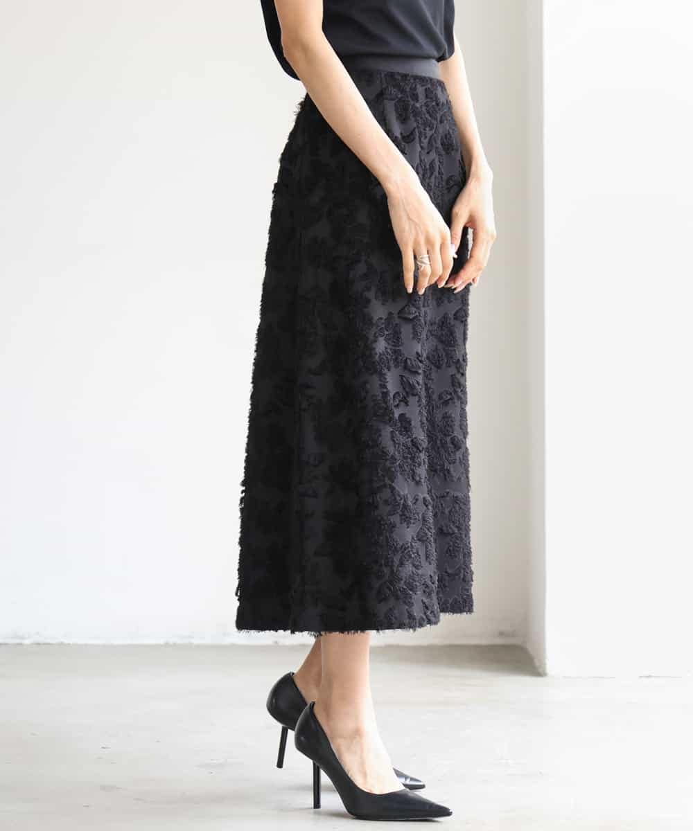 FMHHD05260 MICHEL KLEIN(ミッシェルクラン) フラワージャカードペンシルスカート ブラック