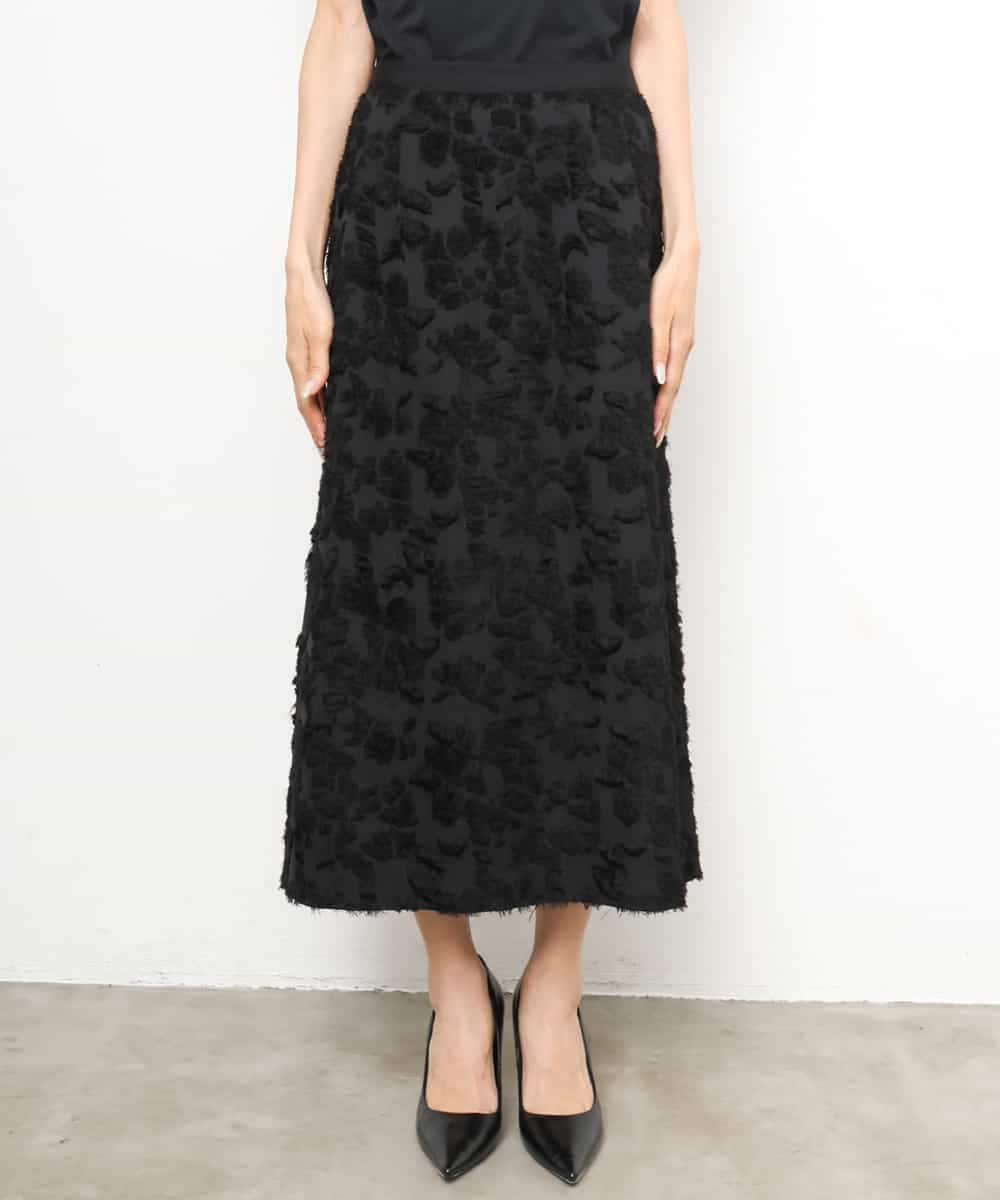 FMHHD05260 MICHEL KLEIN(ミッシェルクラン) フラワージャカードペンシルスカート ブラック