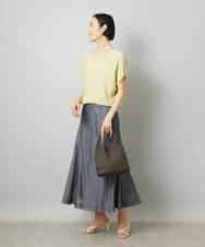 FMHHD05330 MICHEL KLEIN(ミッシェルクラン) [セットアップ対応]デニムライク フレアスカート ネイビー