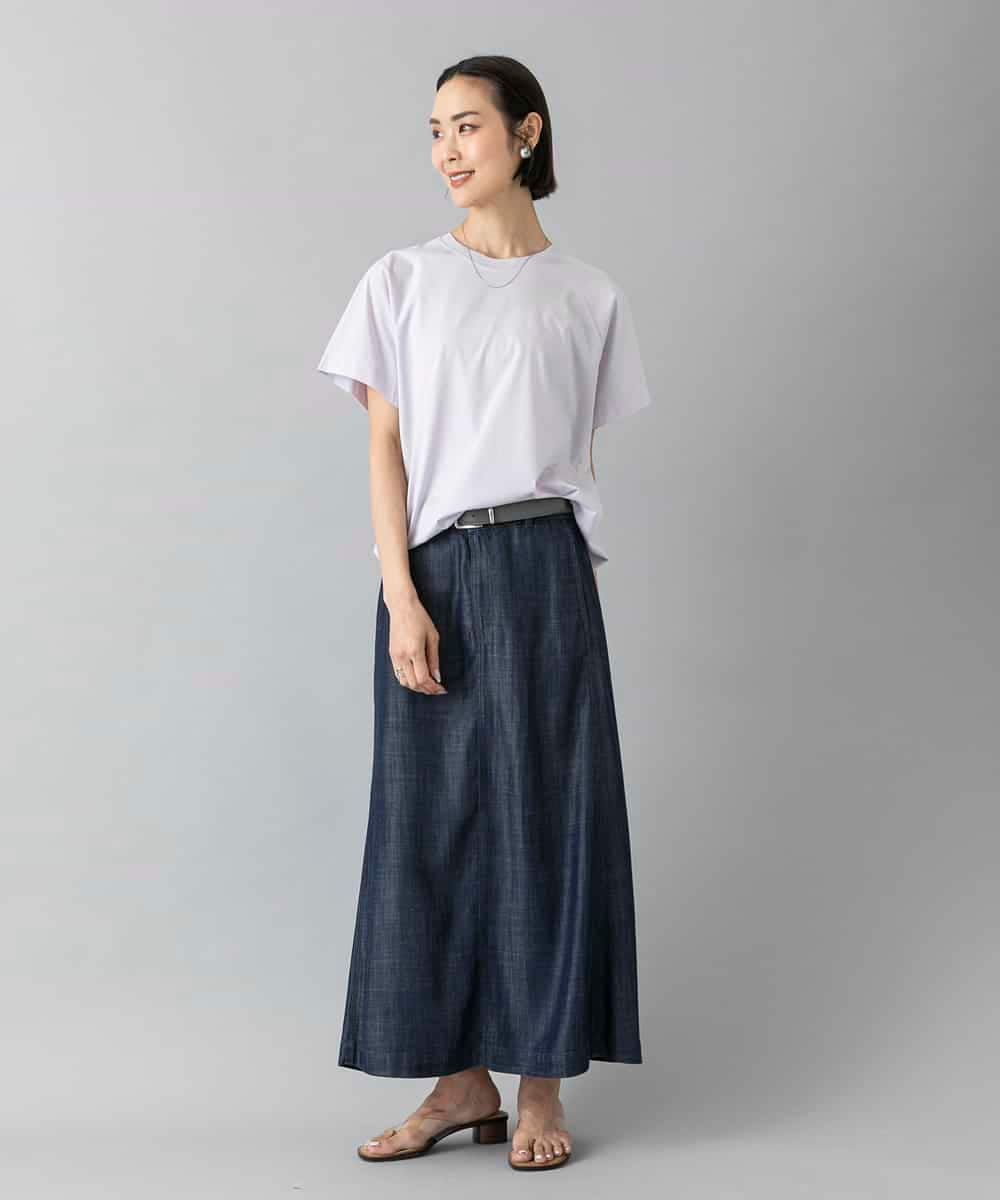 FMHHD18260 MICHEL KLEIN(ミッシェルクラン) ライトデニムスカート ネイビー