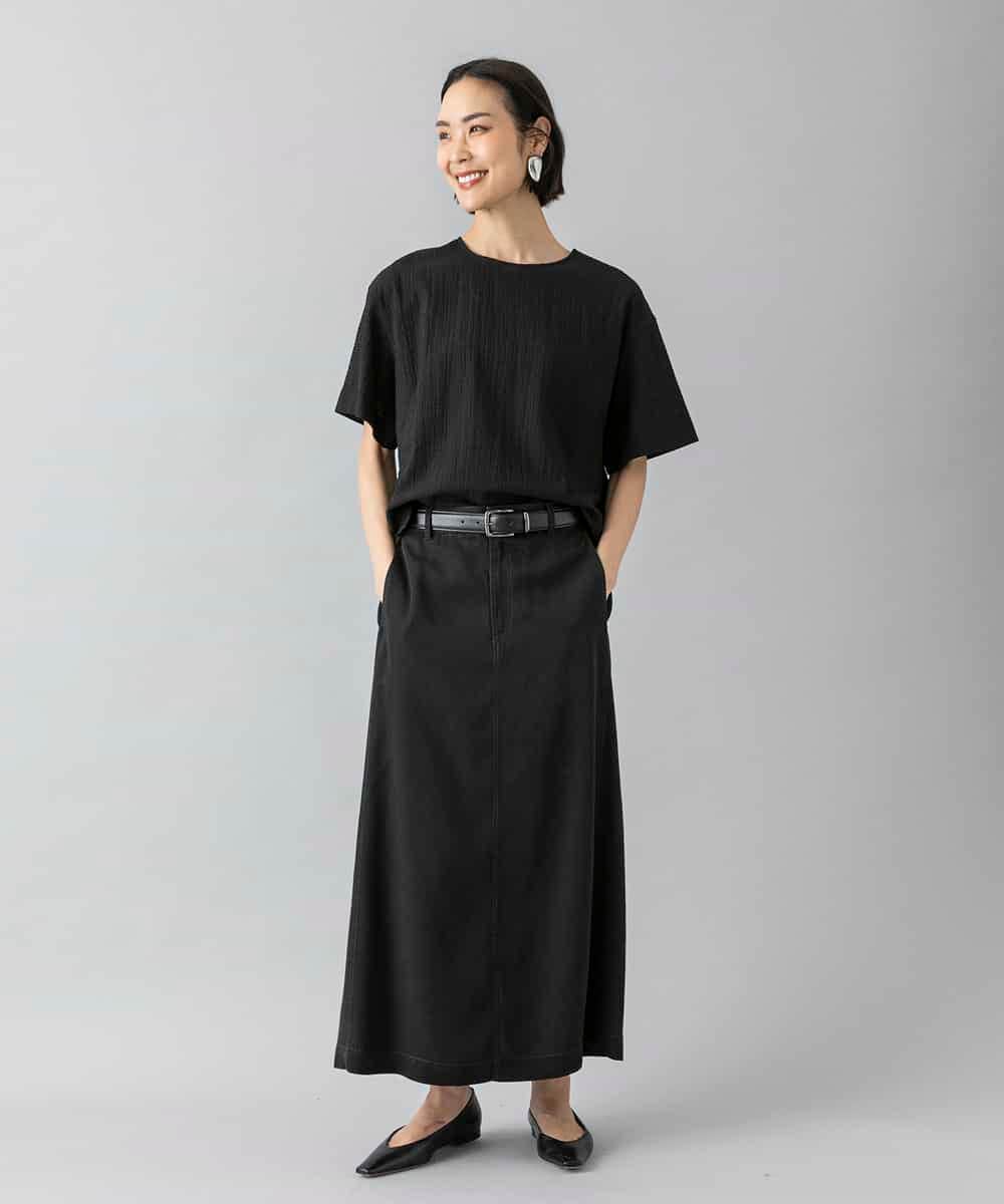 FMHHD18260 MICHEL KLEIN(ミッシェルクラン) ライトデニムスカート ネイビー