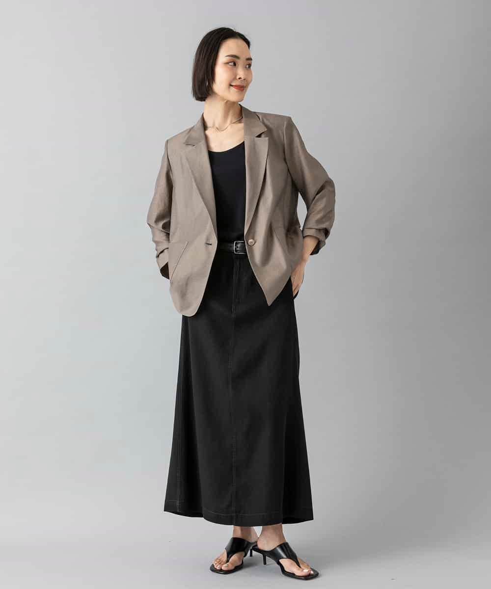 FMHHD18260 MICHEL KLEIN(ミッシェルクラン) ライトデニムスカート ネイビー