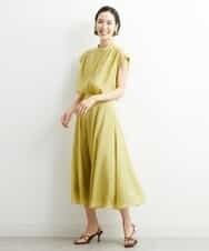 FMHHS49210 MICHEL KLEIN(ミッシェルクラン) [セットアップ対応]ナイロンソフトローンフレアスカート イエロー(25)