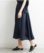 FMHHS49210 MICHEL KLEIN(ミッシェルクラン) [セットアップ対応]ナイロンソフトローンフレアスカート イエロー(25)