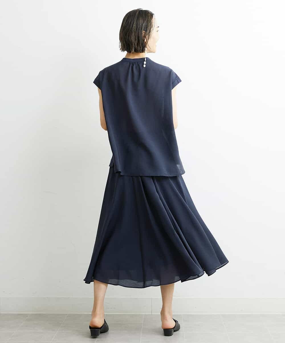 FMHHS49210 MICHEL KLEIN(ミッシェルクラン) [セットアップ対応]ナイロンソフトローンフレアスカート イエロー(25)