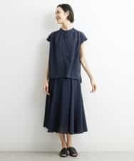 FMHHS49210 MICHEL KLEIN(ミッシェルクラン) [セットアップ対応]ナイロンソフトローンフレアスカート イエロー(25)
