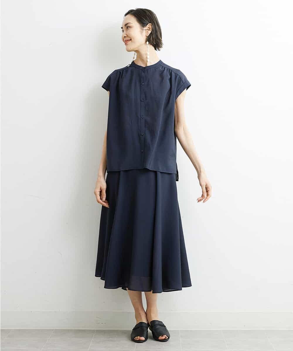 FMHHS49210 MICHEL KLEIN(ミッシェルクラン) [セットアップ対応]ナイロンソフトローンフレアスカート イエロー(25)