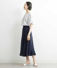 FMHHS49210 MICHEL KLEIN(ミッシェルクラン) [セットアップ対応]ナイロンソフトローンフレアスカート イエロー(25)