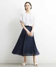 FMHHS49210 MICHEL KLEIN(ミッシェルクラン) [セットアップ対応]ナイロンソフトローンフレアスカート イエロー(25)