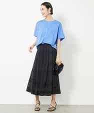 FMHHV51230 MICHEL KLEIN(ミッシェルクラン) [セットアップ対応]チェックジャカードレーススカート ブラック(94)