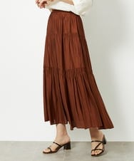 FMHHV54200 MICHEL KLEIN(ミッシェルクラン) ティアードギャザースカート ネイビー(57)