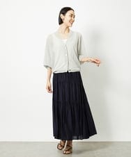 FMHHV54200 MICHEL KLEIN(ミッシェルクラン) ティアードギャザースカート ネイビー(57)
